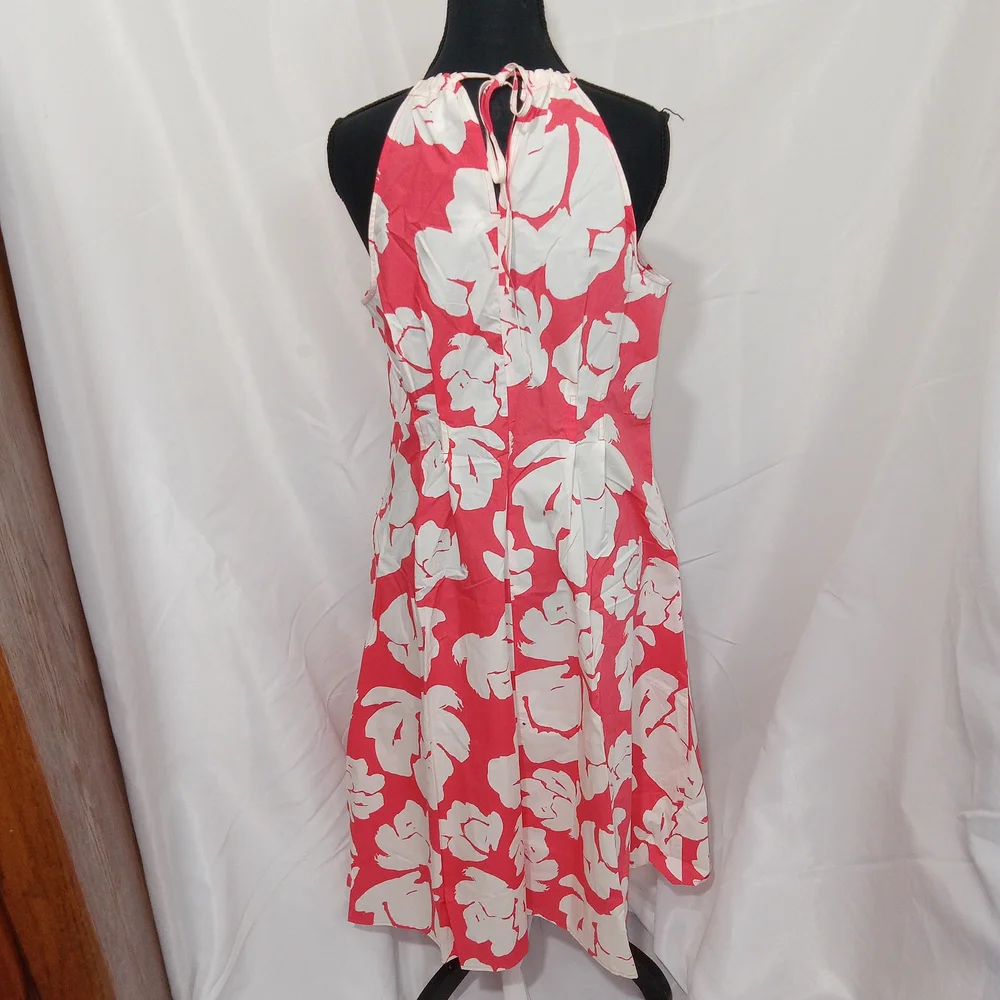 Banana Republic Coral Floral Poplin Halter Midi Dress Size 6 NWT $120 - Picture 7 of 15